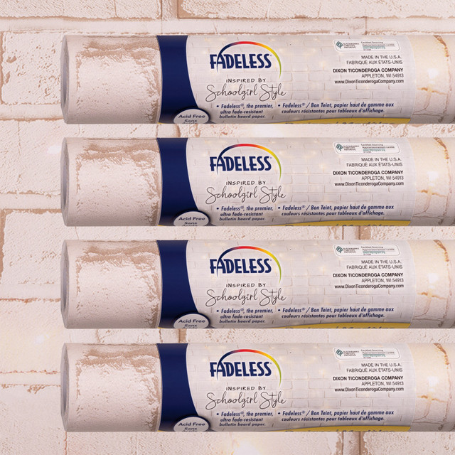 DIXON TICONDEROGA CO Fadeless® Schoolgirl Style Bulletin Board Paper, 48" x 12', Cozy Vibes, 4 Rolls