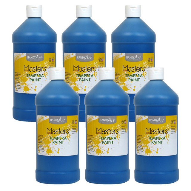 ROCK PAINT DISTRIBUTING CORP Handy Art® Little Masters® Tempera Paint, Blue, 32 oz., Pack of 6