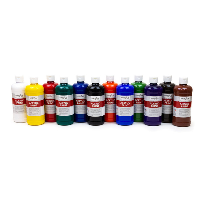 ROCK PAINT DISTRIBUTING CORP Handy Art® Acrylic Paint - Pint Primary Set of 12