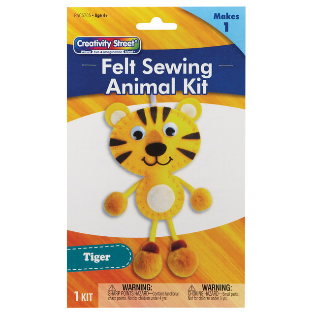 DIXON TICONDEROGA CO Creativity Street® Felt Sewing Animal Kit, Tiger, 4.25" x 10.75" x 0.75", 1 Kit