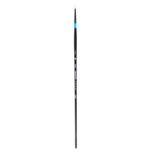 DIXON FINE ART Princeton Aspen Round Brush, Synthetic Bristles, Long Handle Acrylic & Oil Paintbrush, Black, Size 2/0, 1 Count DIXON FINE ART Princeton Aspen Round Brush, Synthetic Bristles, Long Handle Acrylic & Oil Paintbrush, Black, Size 2/0, 1 Count