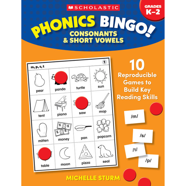 SCHOLASTIC TEACHING RESOURCES Scholastic Teaching Solutions Phonics Bingo: Consonants & Short Vowels Activity Book