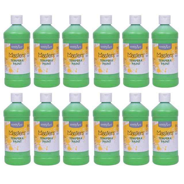 ROCK PAINT DISTRIBUTING CORP Handy Art® Little Masters® Tempera Paint, Light Green, 16 oz., Pack of 12