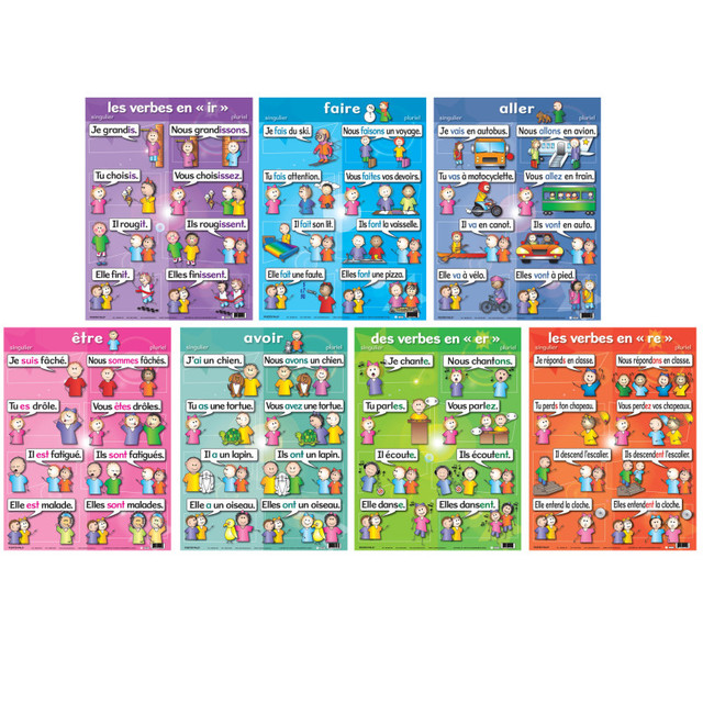 POSTER PALS Poster Pals® French Verb Posters, Set of 7