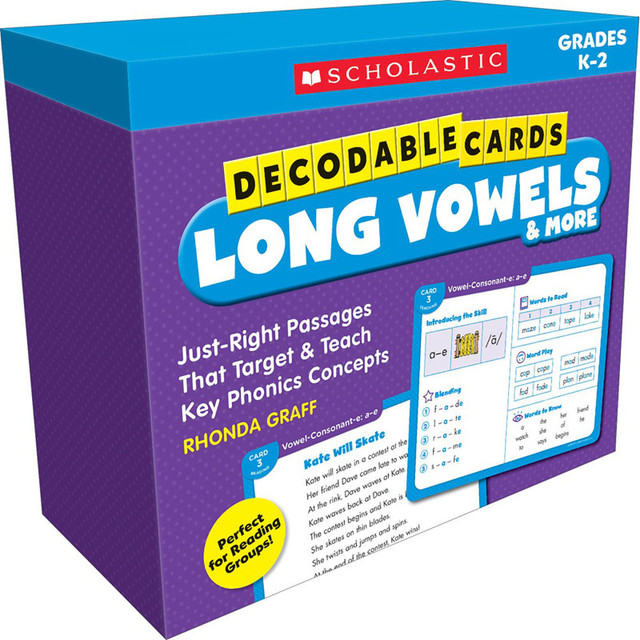 SCHOLASTIC TEACHING RESOURCES Scholastic Teaching Solutions Decodable Cards: Long Vowels & More