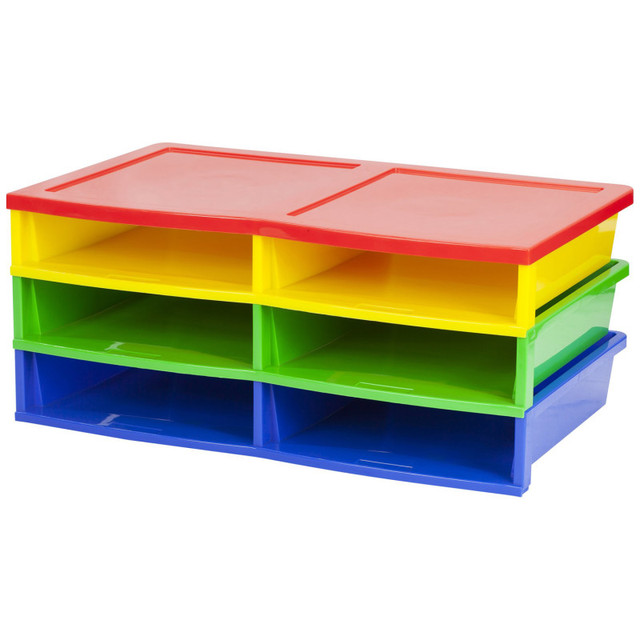 STOREX INDUSTRIES Storex Quick Stack Literature Organizer, 6 Compartments, Classroom Colors