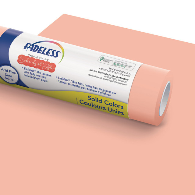 DIXON TICONDEROGA CO Fadeless® Schoolgirl Style™ Bulletin Board Paper, 48" x 50' Roll, Coral Sugar
