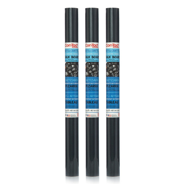 KITTRICH CORPORATION Con-Tact® Brand Adhesive Chalkboard Roll, 18" x 6', 3 Rolls