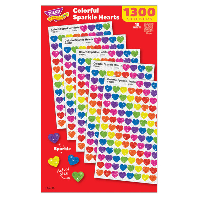 TREND ENTERPRISES INC. TREND Colorful Sparkle Hearts Value Pack, Pack of 1300