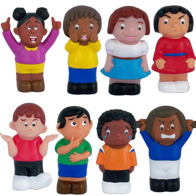 GET READY KIDS Get Ready Kids Friends with Feelings, Multicultural Emotions Figurines, 5.5", Set of 8