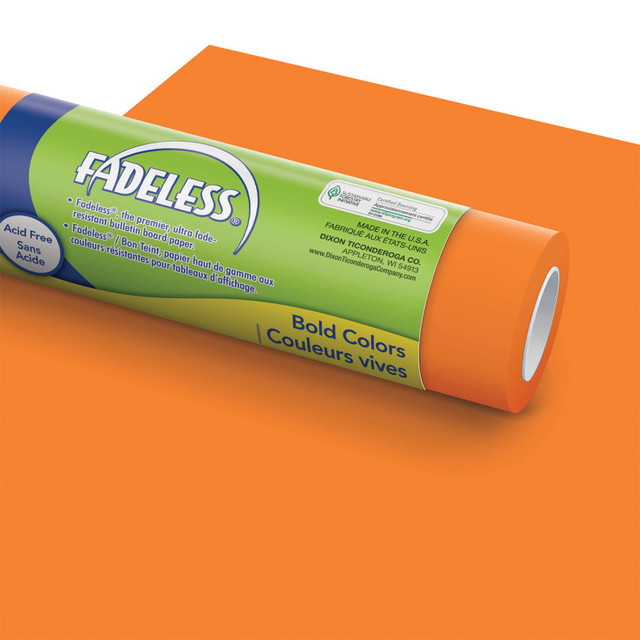 DIXON TICONDEROGA CO Fadeless® Bulletin Board Art Paper, Orange, 48" x 50', 1 Roll