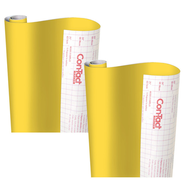 KITTRICH CORPORATION Con-Tact® Brand Creative Covering™ Adhesive Covering, Yellow, 18" x 16 ft, Pack of 2