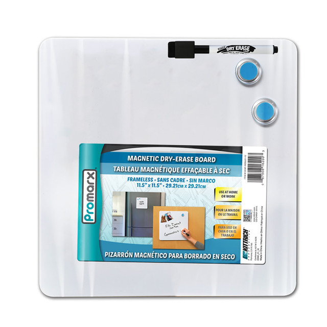 KITTRICH CORPORATION Promarx® Magnetic Dry-Erase Board with Dry-Erase Marker & Two Magnets, 11.5" x 11.5"
