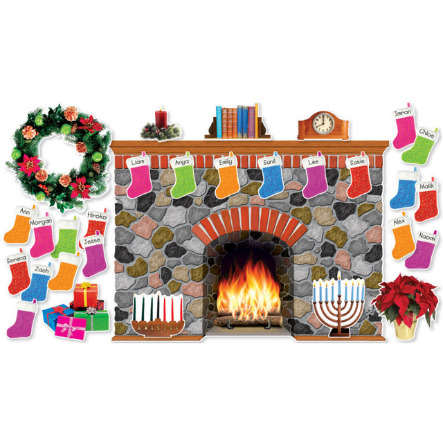 SCHOLASTIC TEACHING RESOURCES Scholastic Teaching Solutions Holiday Hearth Bulletin Board Set