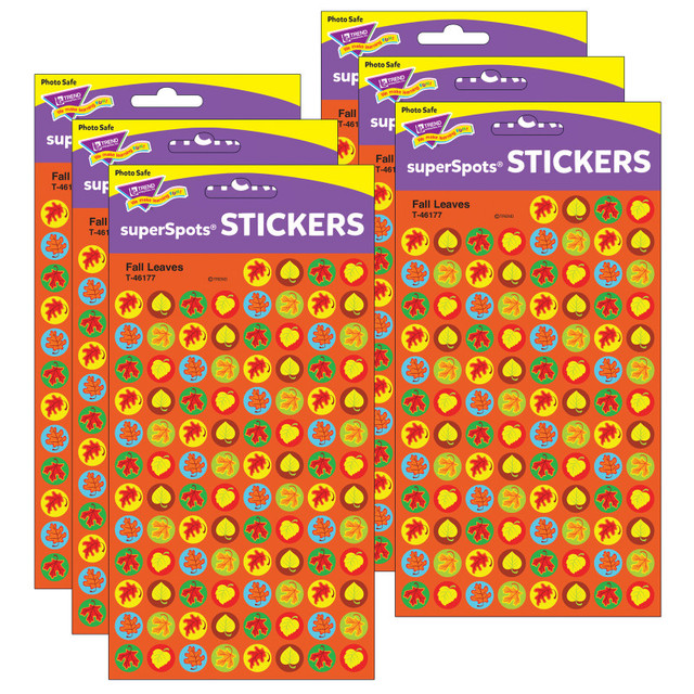 TREND ENTERPRISES INC. TREND Fall Leaves superSpots® Stickers, 800 Per Pack, 6 Packs