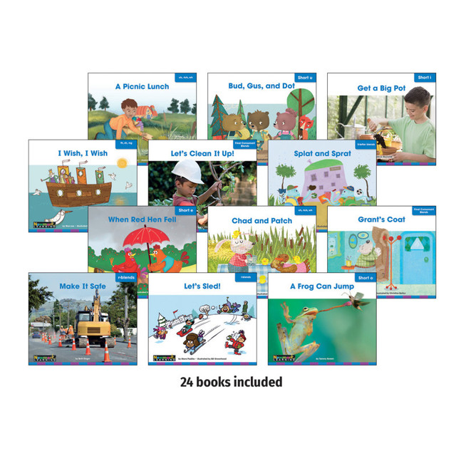 NEWMARK LEARNING Newmark Learning Decodable Readers Grade 1 Short Vowels, Consonant Blends, and Digraphs, 24 Books