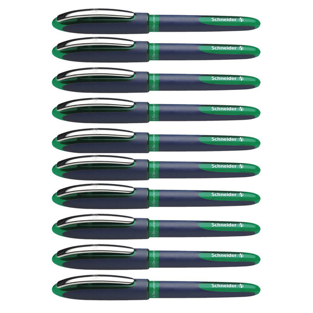 REDIFORM INC Schneider® One Business Rollerball Pens, 0.6mm, Green, Pack of 10