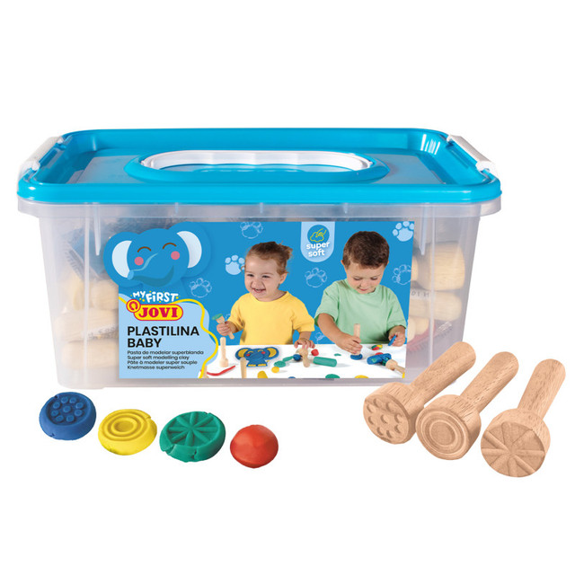 JOVI SA JOVI Plastilina Modeling Clay Baby School Pack, 20 Bars & 9 Stamps JOVI SA JOVI Plastilina Modeling Clay Baby School Pack, 20 Bars & 9 Stamps