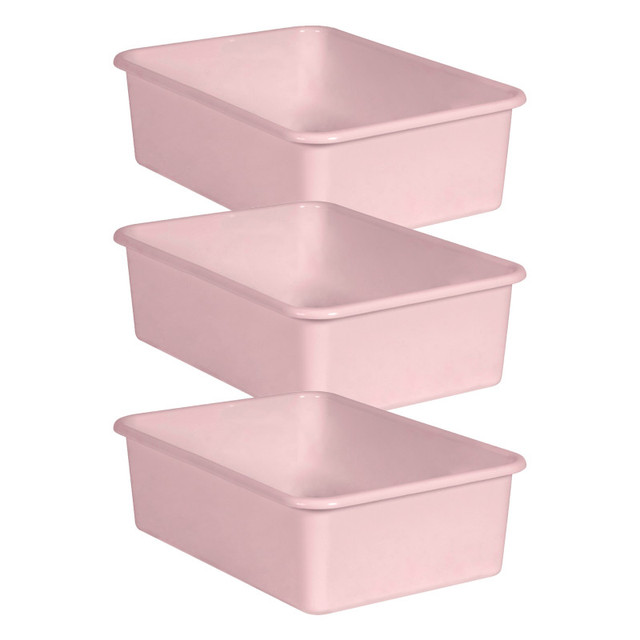 TEACHER CREATED RESOURCES Teacher Created Resources® Blush Large Plastic Storage Bin, Pack of 3