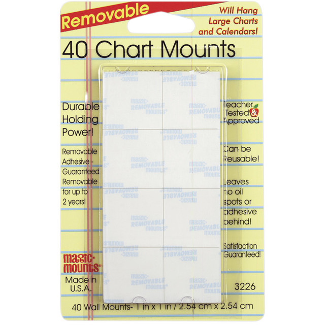 MILLER STUDIO Magic-Mounts® Removable Chart Mounts, 1" x 1", Pack of 40