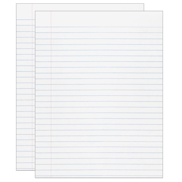 DIXON TICONDEROGA CO Pacon® Composition Paper, White, Red Margin, 3/8" Ruled 8" x 10-1/2", 500 Sheets Per Pack, 2 Packs