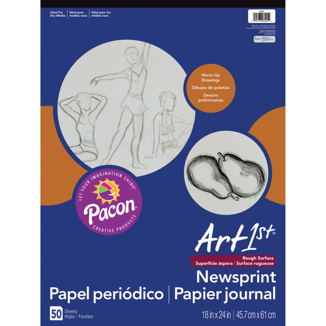 DIXON TICONDEROGA CO UCreate® Newsprint Pad, White, 18" x 24", 50 Sheets