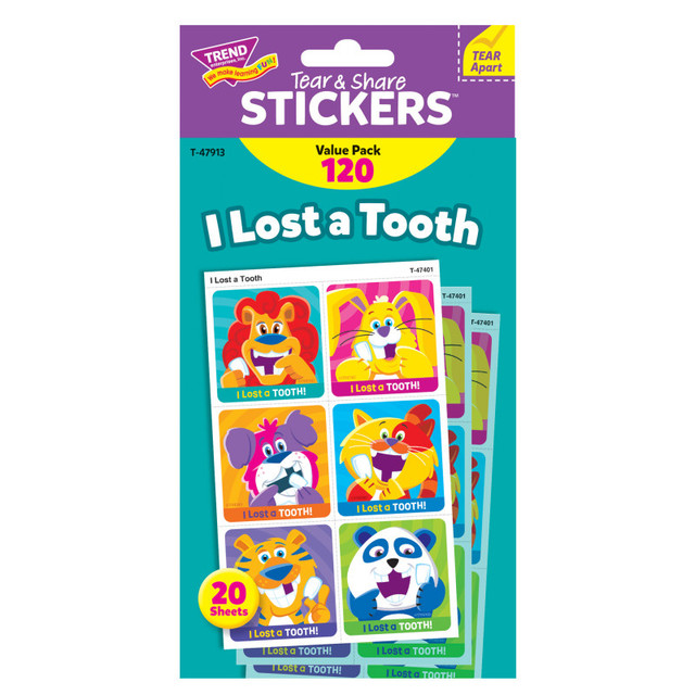 TREND ENTERPRISES INC. TREND I Lost A Tooth Tear & Share Stickers® Value Pack, 120 Count