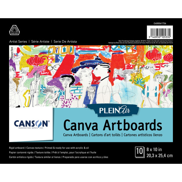 DIXON FINE ART Canson Artist Series Canva Plein Air Canvas Board, Foldover Binding, 10 Sheet, 8x10 inch, 1 Count