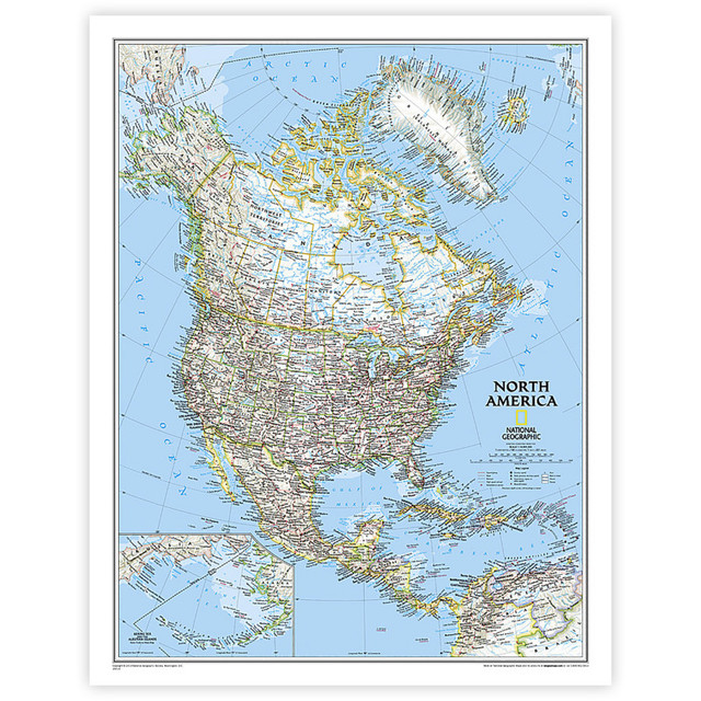 NATIONAL GEOGRAPHIC MAPS National Geographic North America Classic Map, Laminated
