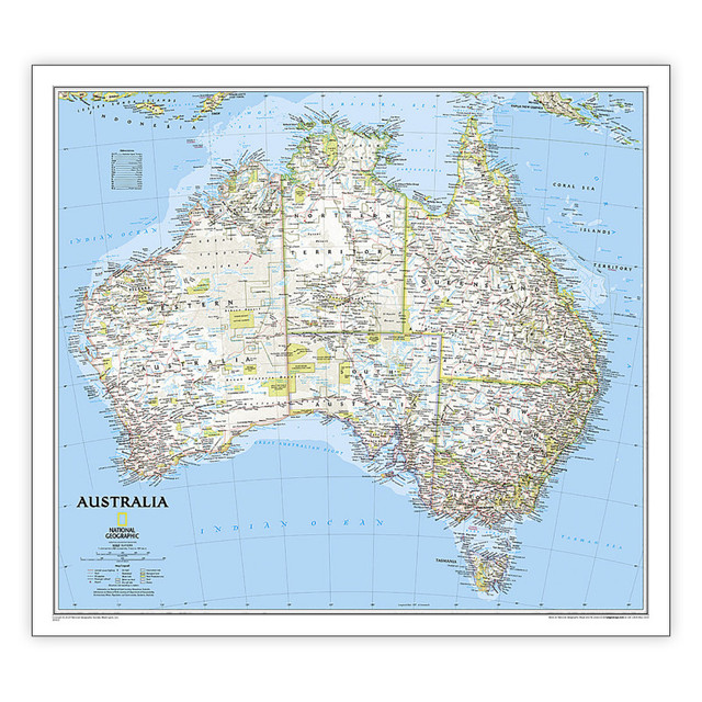 NATIONAL GEOGRAPHIC MAPS National Geographic Australia Classic Map, Laminated, 30.25" x 27"