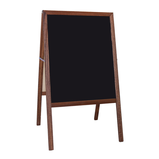 FLIPSIDE Flipside Products Stained Marquee Easel with Black Chalkboard, 42" H x 24"W