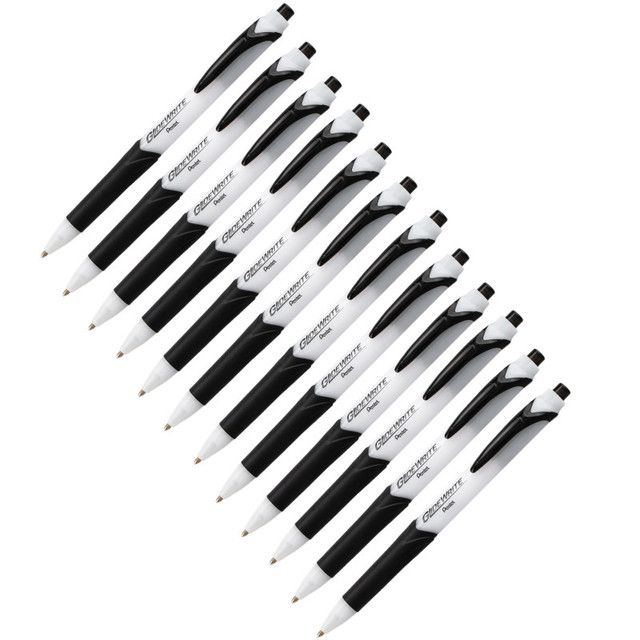 PENTEL OF AMERICA Pentel® GlideWrite Ballpoint Pen with TechniFlo Ink, (1.0mm) Medium Line, Black, 1 Dozen