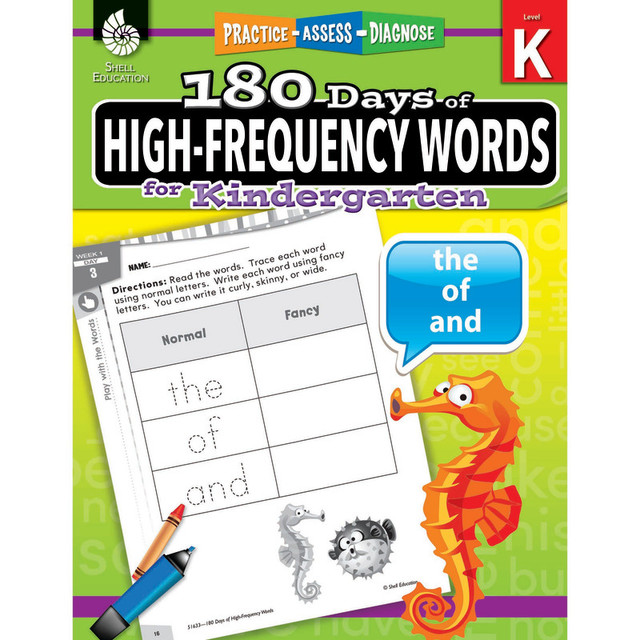 SHELL EDUCATION Shell Education 180 Days of High-Frequency Words for Kindergarten