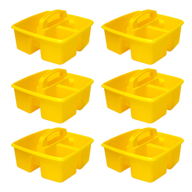STOREX INDUSTRIES Storex Small Caddy, Yellow, Pack of 6