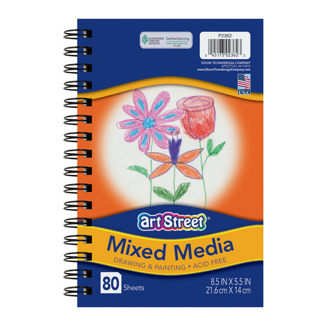 DIXON TICONDEROGA CO Prang® Mixed Media Journal, Heavyweight, 8-1/2" x 5-1/2", 80 Sheets