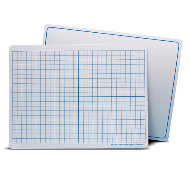 FLIPSIDE Flipside Products Dry Erase Learning Mat, Two-Sided XY Axis/Plain, 9" x 12", Pack of 48