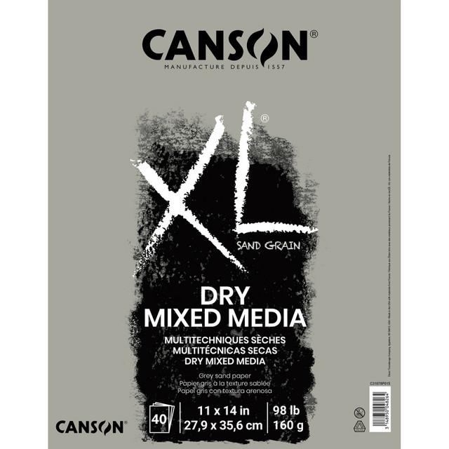 DIXON FINE ART Canson XL Series Mixed Media Pad, Toned Gray, Foldover Binding, 10 Sheet, 11x14 inch, 1 Count