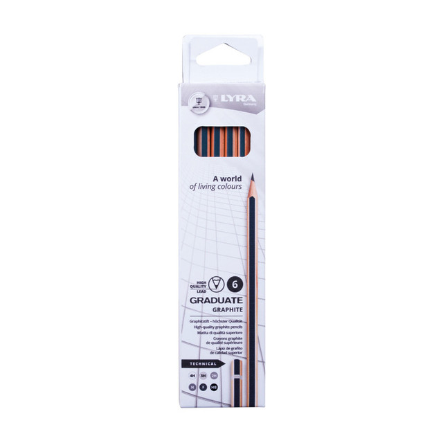DIXON FINE ART Lyra® Graduate Graphite Pencil, Technical Set, 6 Pieces