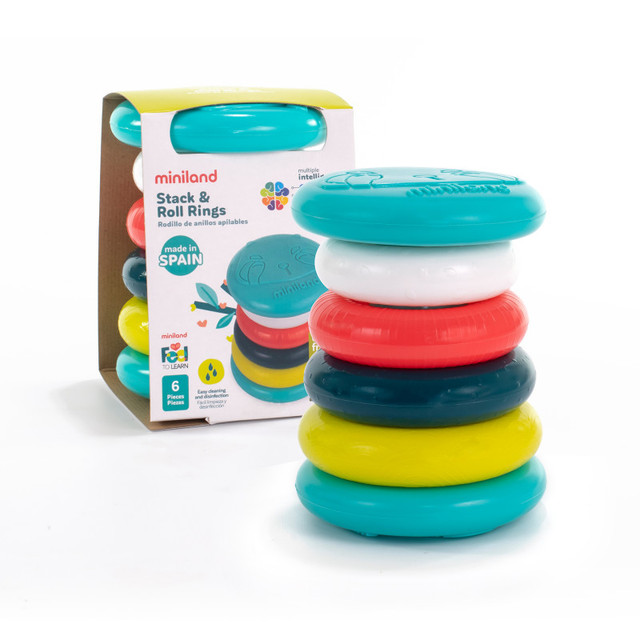 MINILAND EDUCATIONAL CORPORATION Miniland Feel to Learn: Stack & Roll Rings MINILAND EDUCATIONAL CORPORATION Miniland Feel to Learn: Stack & Roll Rings
