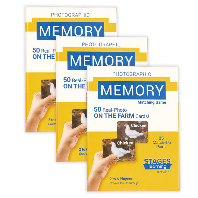 STAGES LEARNING MATERIALS Stages Learning Materials Photographic Memory Matching Game, On the Farm, Pack of 3