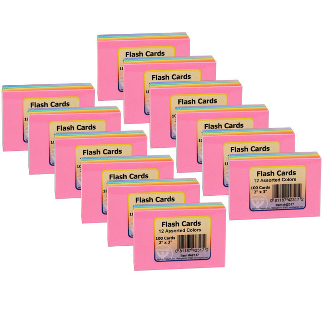 HYGLOSS PRODUCTS INC. Hygloss® Bright Flash Cards, 2" x 3", 100 Per Pack, 12 Packs