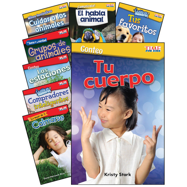 SHELL EDUCATION Teacher Created Materials TIME FOR KIDS Math/Science Spanish Grades K-1: 8-Book Set