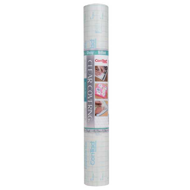KITTRICH CORPORATION Con-Tact® Brand Clear Cover™ Adhesive Covering, Clear, 18" x 50 ft, Glossy