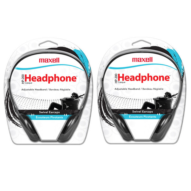 MAXELL CORP OF AMERICA Maxell HP-200 Stereo Headphones, Pack of 2