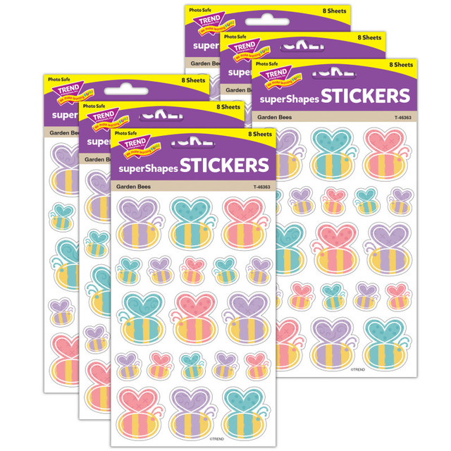 TREND ENTERPRISES INC. TREND Garden Bees Large superShapes Stickers, 152 Per Pack, 6 Packs