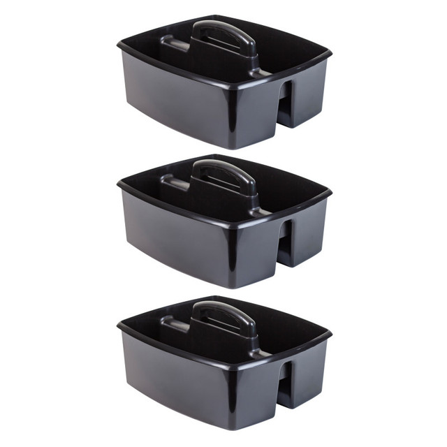 STOREX INDUSTRIES Storex Large Caddy, Black, Pack of 3