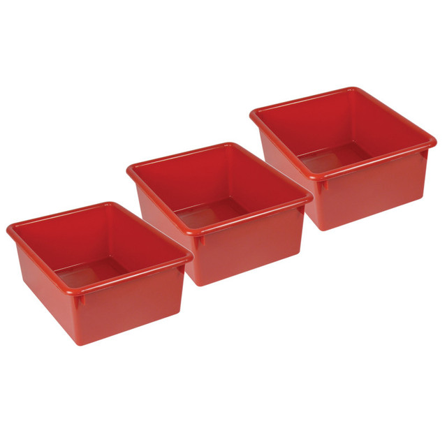 ROMANOFF PRODUCTS Romanoff Stowaway® 5" Letter Box no Lid, Red, Pack of 3