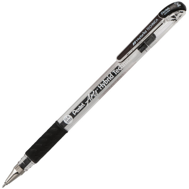PENTEL OF AMERICA Pentel Arts Hybrid Technica (0.4mm) Gel Pen, Black Ink, Pack of 12