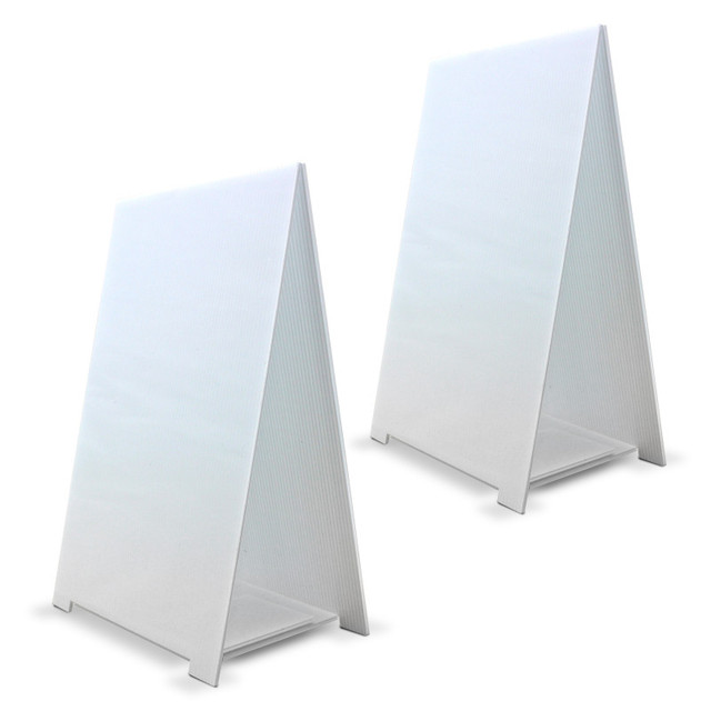 FLIPSIDE Flipside Products Premium Corrugated Plastic Dry Erase Tabletop Marquee Easel, 11" x 17", Pack of 2