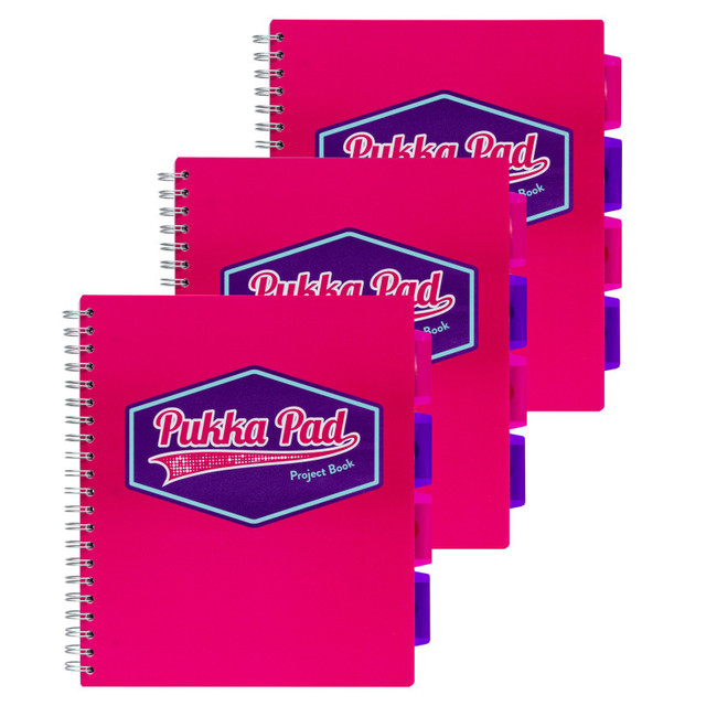 PUKKA PADS USA CORP Pukka Pads Vision Letter Size Project Book, Pink - Pack 3